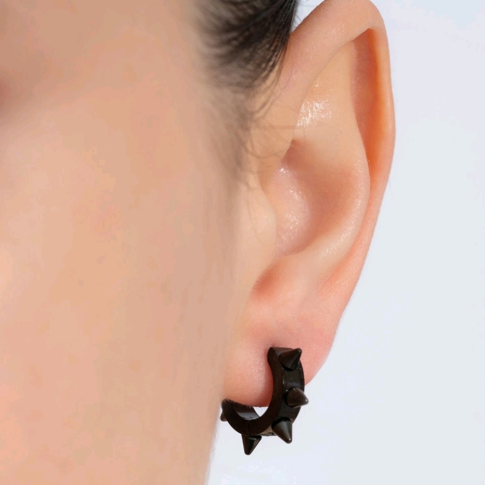 spike hoop earrings - Picture 6 of 7